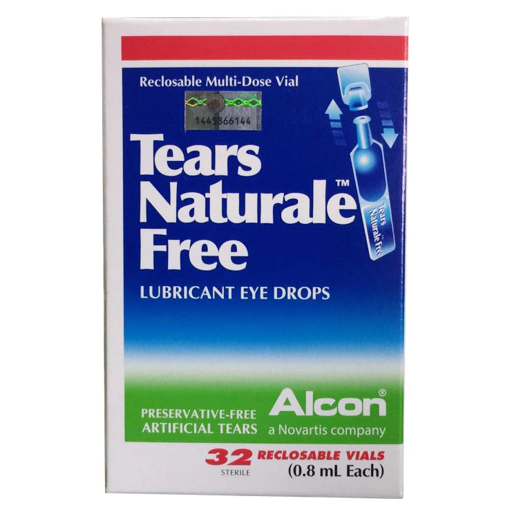 Alcon Tears Naturale Free Lubricant Eye Drops 4/ 32 sterile vials (0