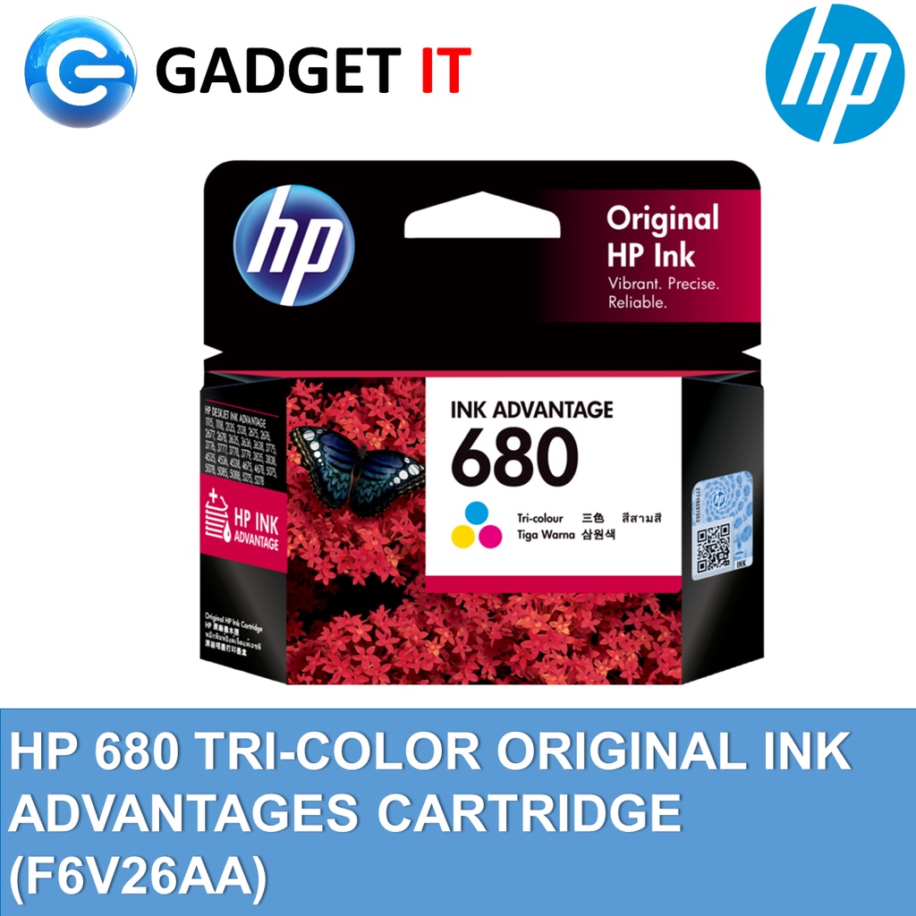 HP 680 Tricolor Original Ink Advantage Cartridge (F6V26AA) Shopee