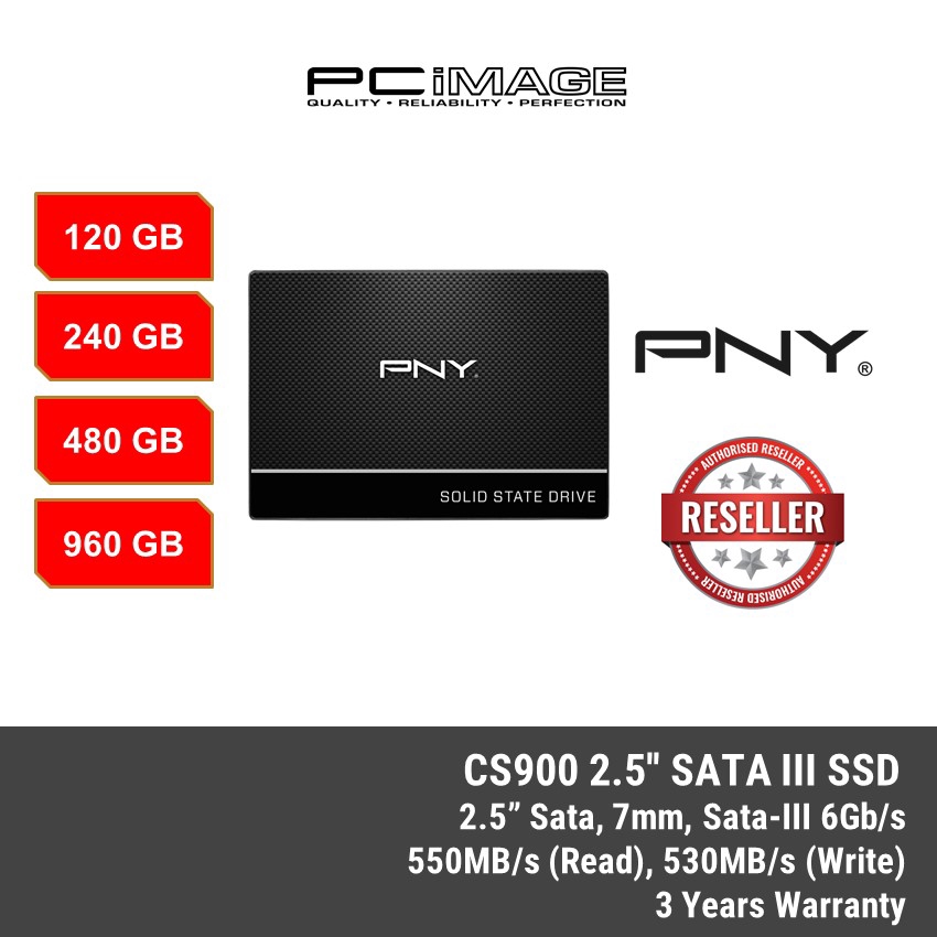 PNY CS900 2.5" SATA3 SOLID STATE DRIVE 120GB,240GB,480GB,960GB