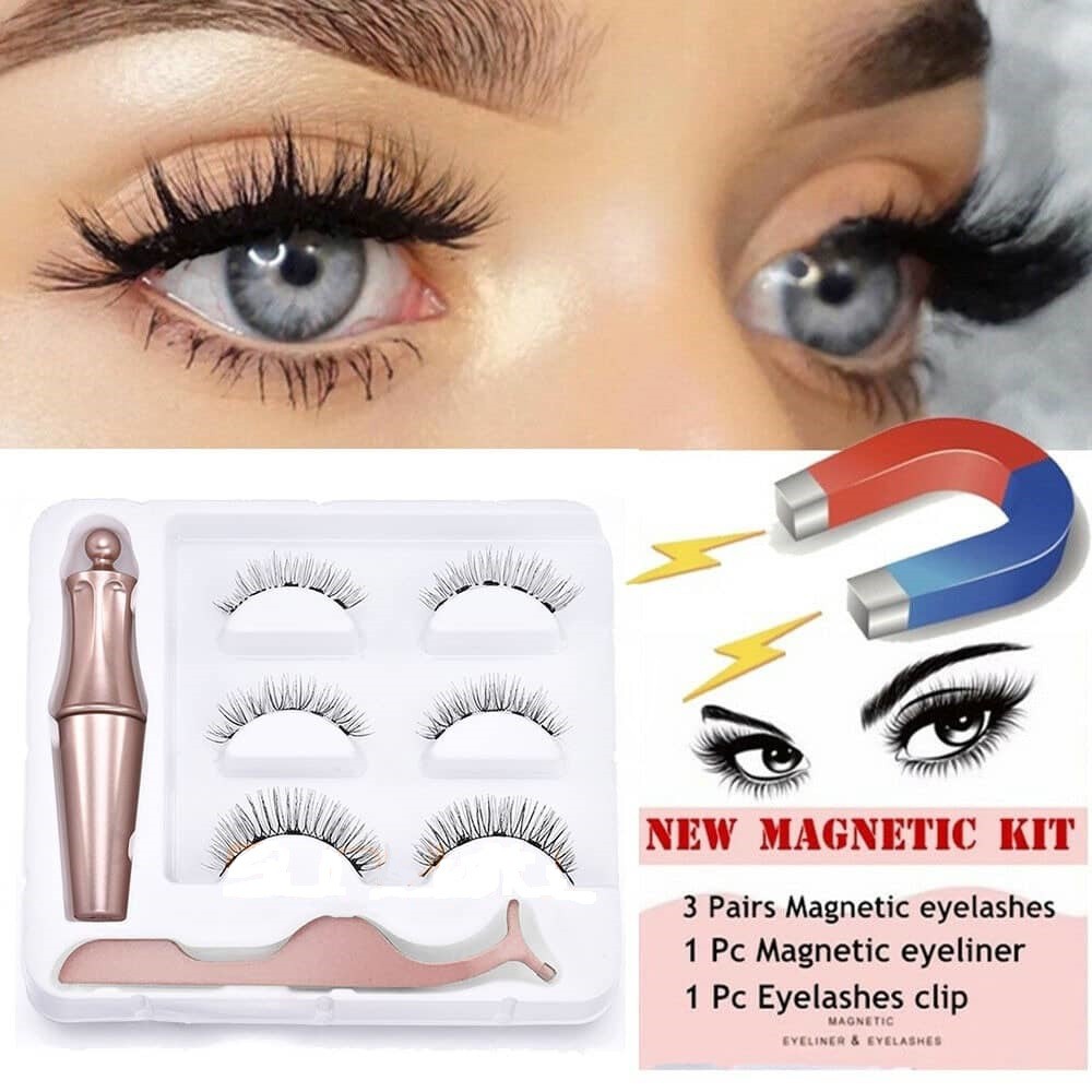 [READY STOCK] 3 Pairs Eyelash & Eyeliner Set Bulu