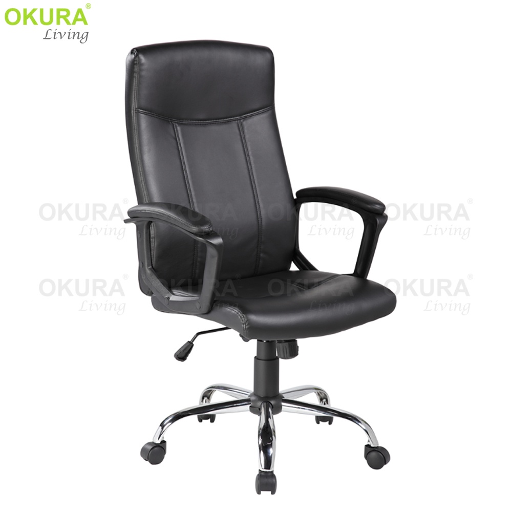 OKURA Comfort Stylish Soft Leather Swivel High Back Office Director