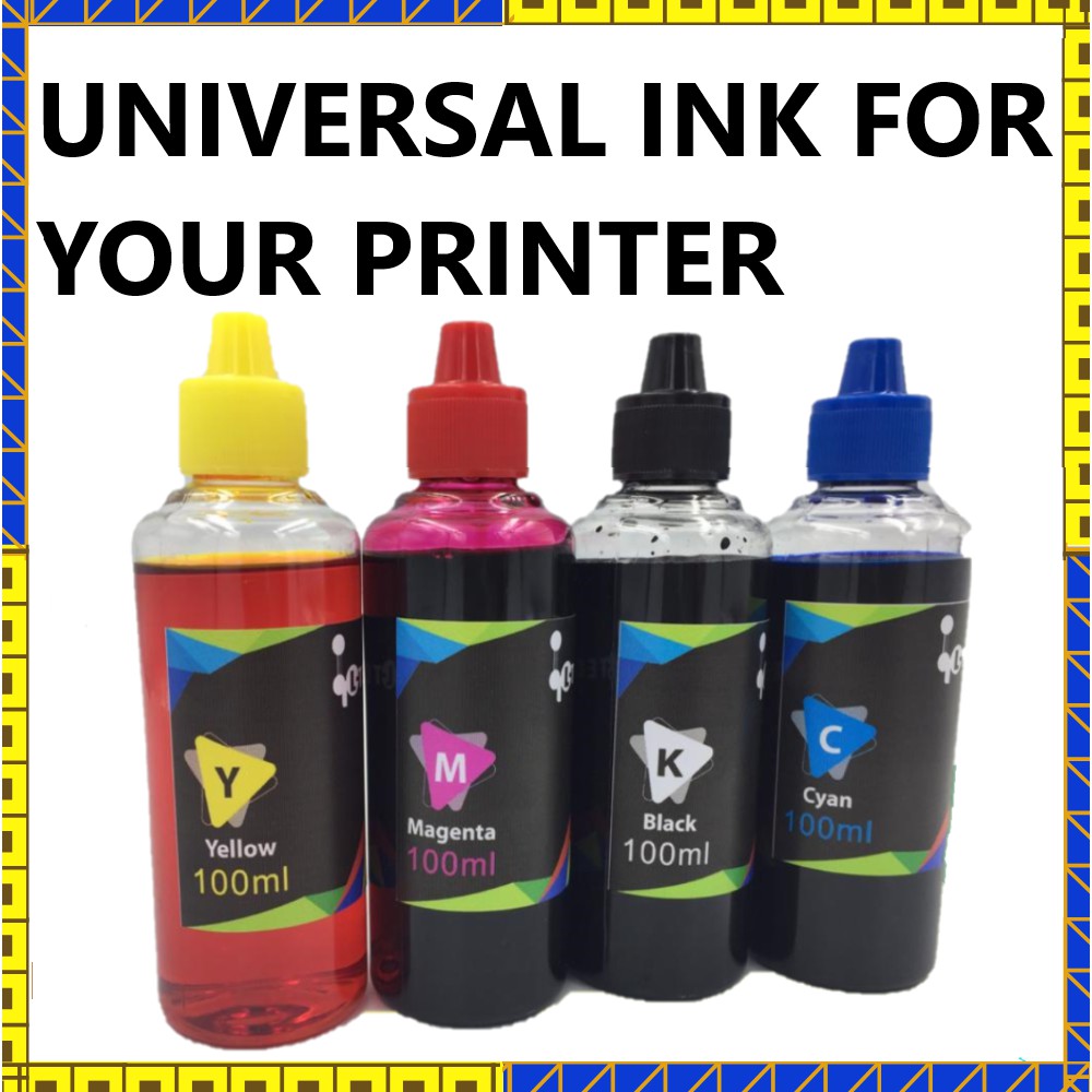 Universal Inkjet Printer Refill Dye Ink Bottle 4 colour 100ml BLACK