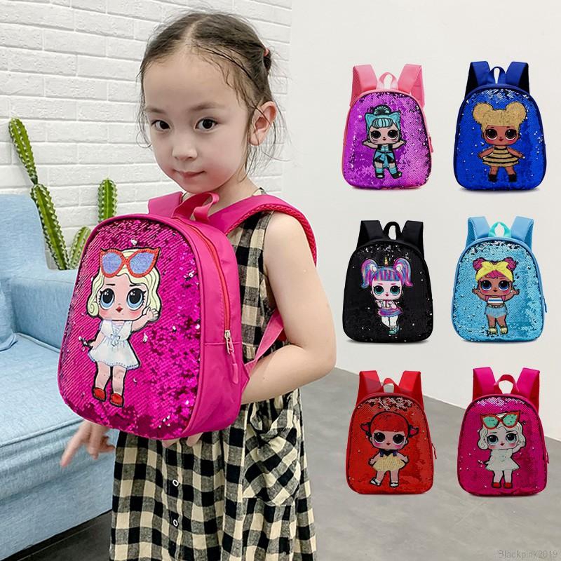 Children Girl Toddler Preschool Backpack Cartoon Sequins Design Kids