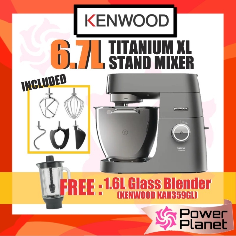 [FREE Blender Jug] Kenwood 6.7L Stand Cake Mixer Chef XL KVL8300S