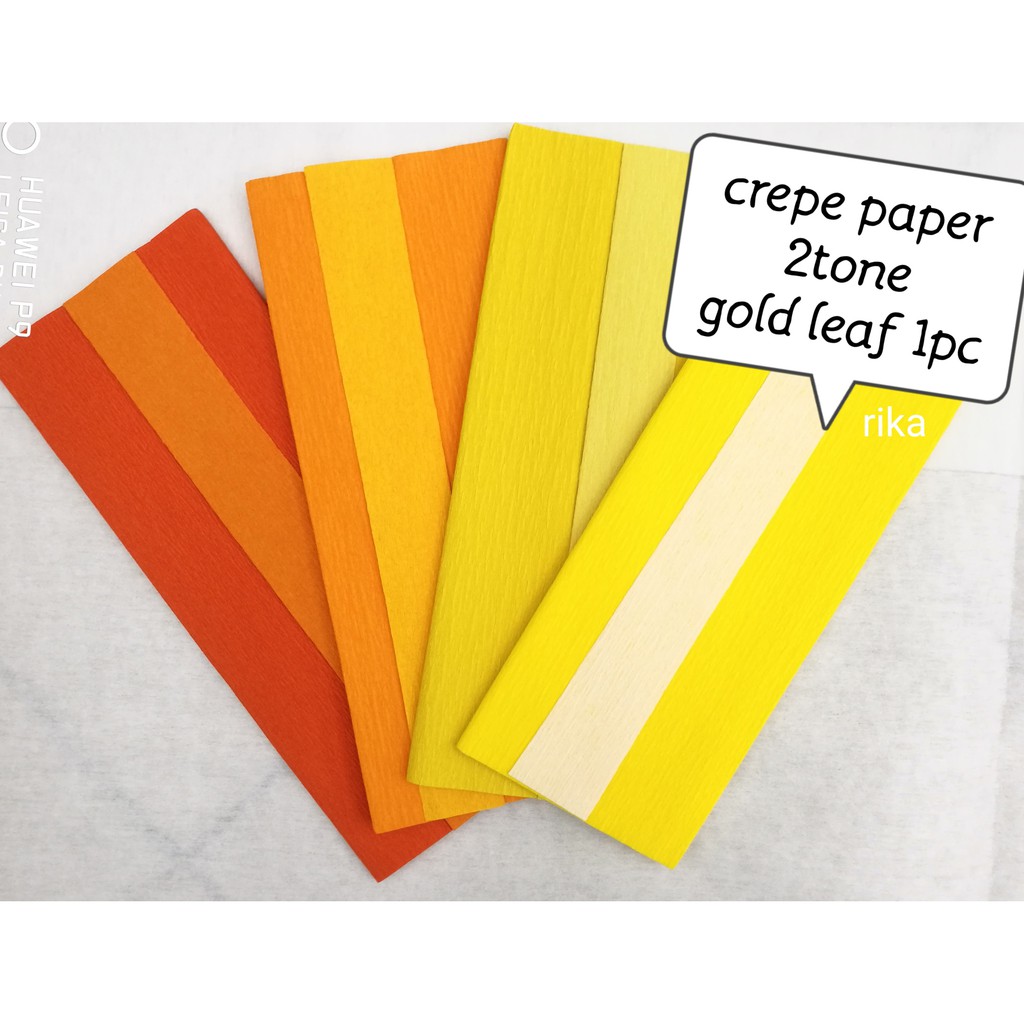 GOLD LEAF crepe paper kertas crepe 2tone 2warna gold leaf Germany 1pc