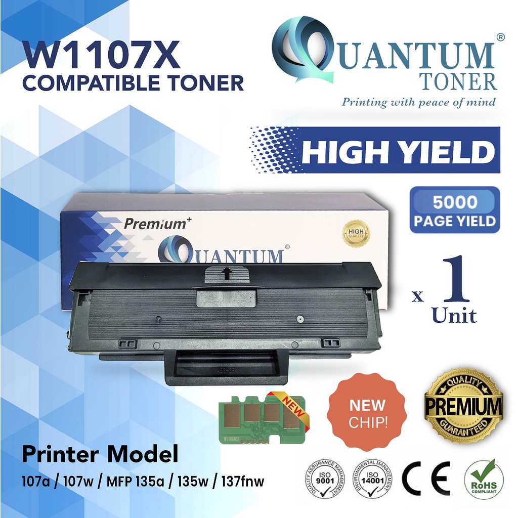 WITH CHIP 5000 PAGES Compatible 107A W1107A 107X W1107X Toner Cartridge for HP 107A 107W MFP