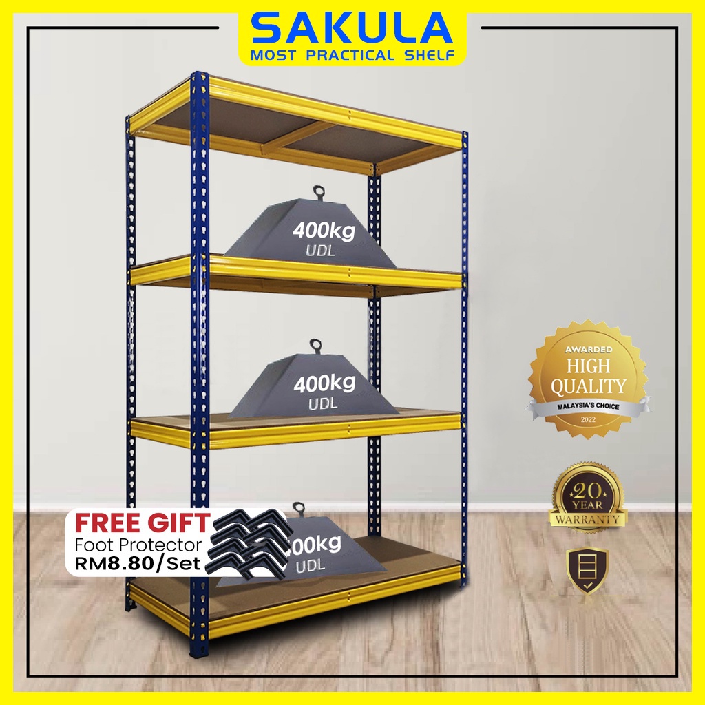 SAKULA Boltless Steel Shelf Heavy Duty Rack 4 layers Adjustable