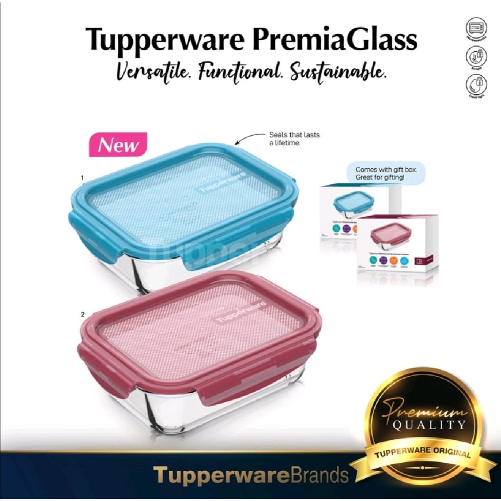 Tupperware PremiaGlass Rectangular (1.0L) / Lunch Box / Premium Glass