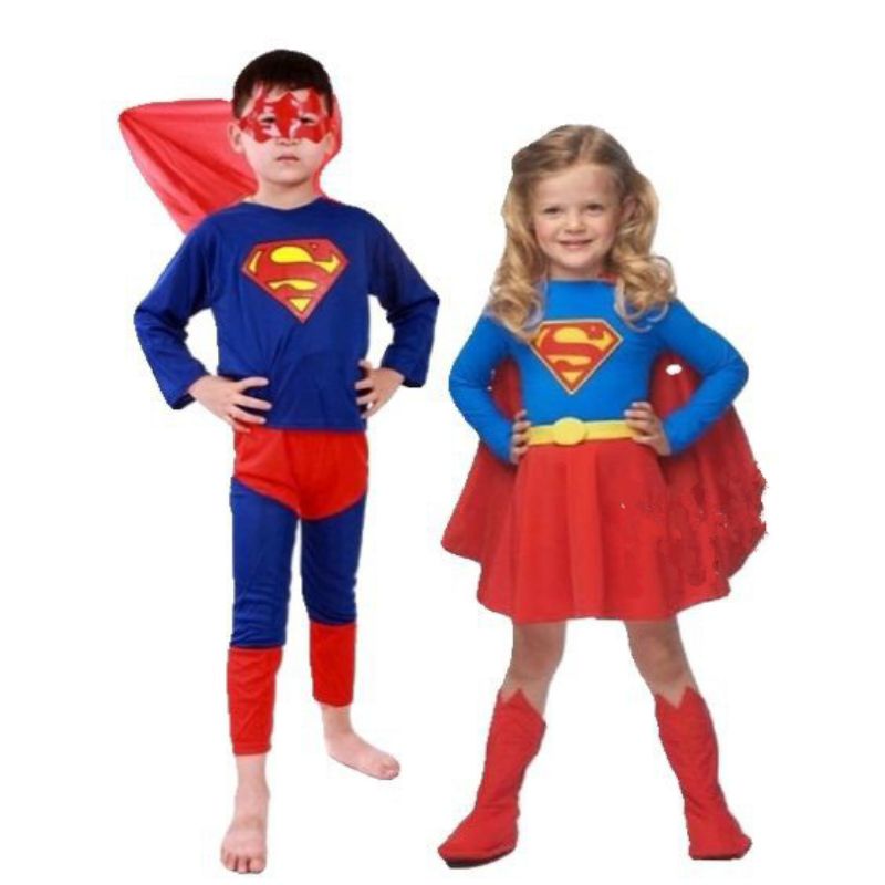Superman and Supergirl Marvel Superhero Couple Costume Sets Shopee