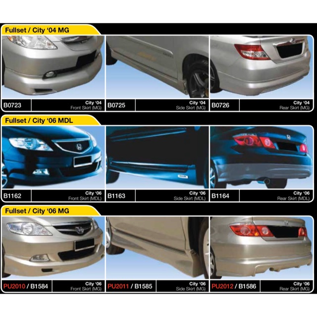 Honda city 2004 2005 2006 2007 2008 modulo mugen bodykit body kit front
