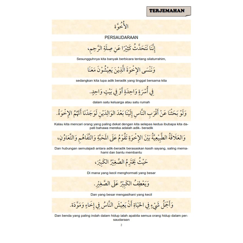 Karangan Bahasa Arab Menghormati Ibu Bapa