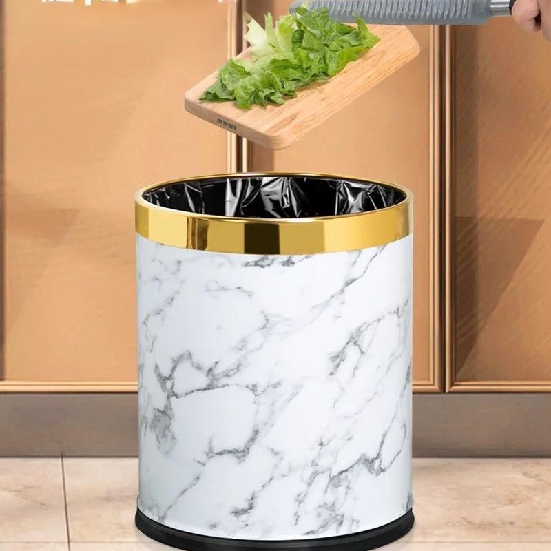 Marble Trash Bin / Luxury Gold Marble Trash Can Shopee Malaysia