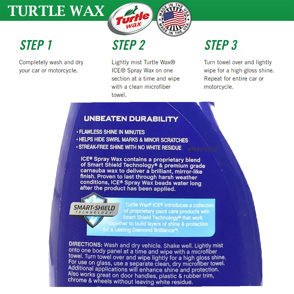 ICE Spray Wax By Turtle Wax (591ml) Synthetic Wax + UV Protection