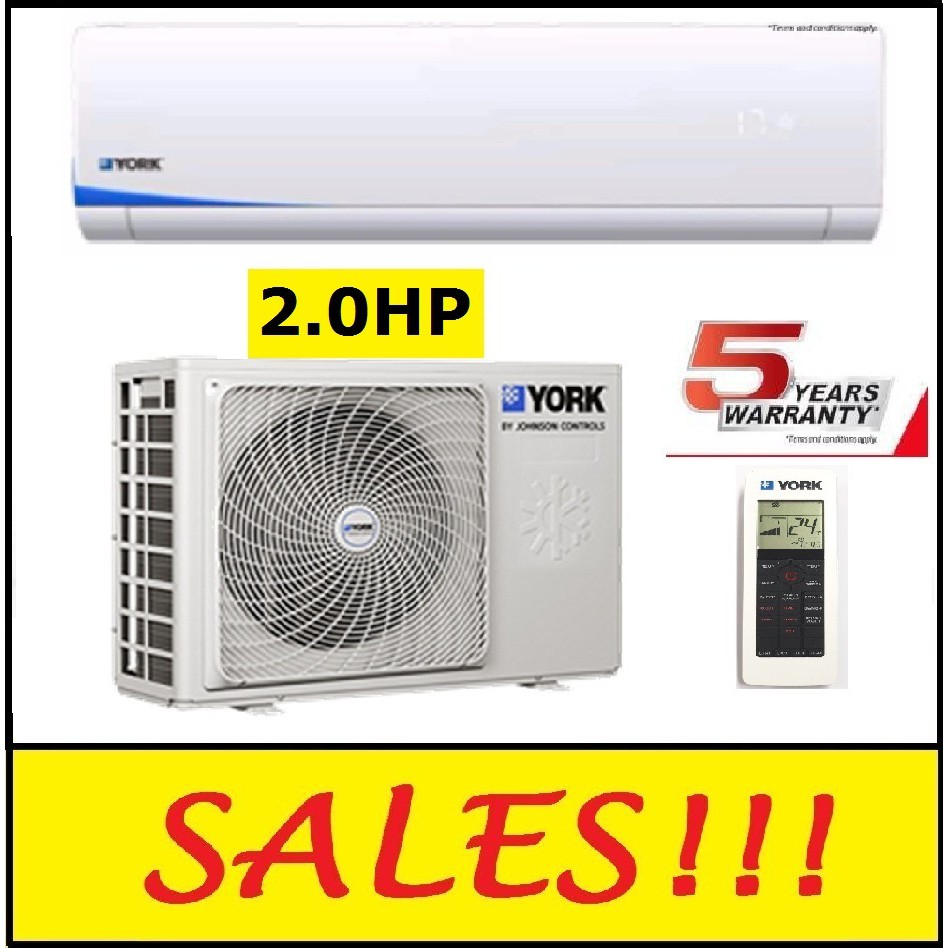 York YWM3F20CBS / YSL3F20AAS 2.0HP Aircond R410A AIR COND AIR