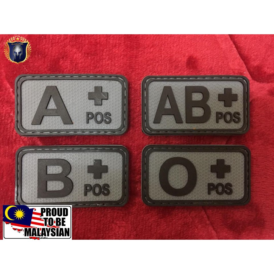 Blood Type PVC Patches Complete Velcro Shopee Malaysia