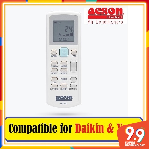 [ Original ] Acson Daikin York Air cond Remote Control Shopee Malaysia