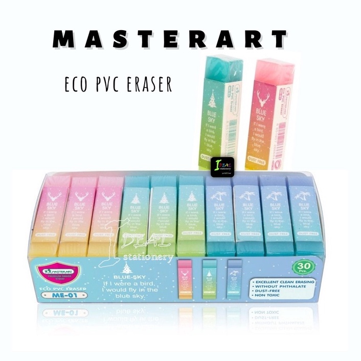 MasterArt Eco PVC Eraser ME01 Dust Free, NonToxic, Fancy Colour & Eco