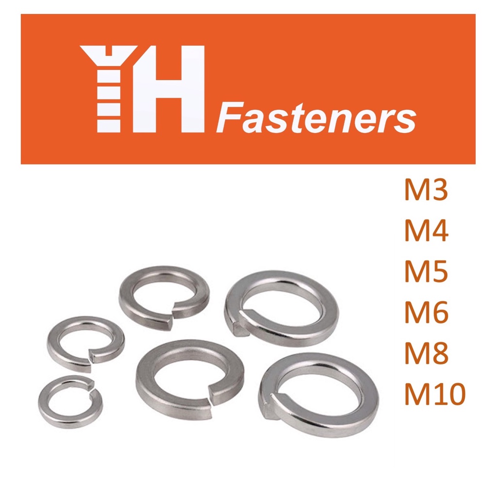 (100 pcs) M3 M4 M5 M6 M8 M10 Spring Washer DIN 127 B Stainless Steel