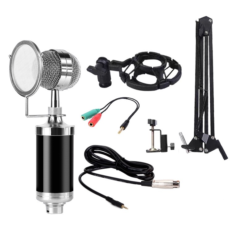BM8000 Professional Studio Condenser Microphone Set, XLR Condenser Mic