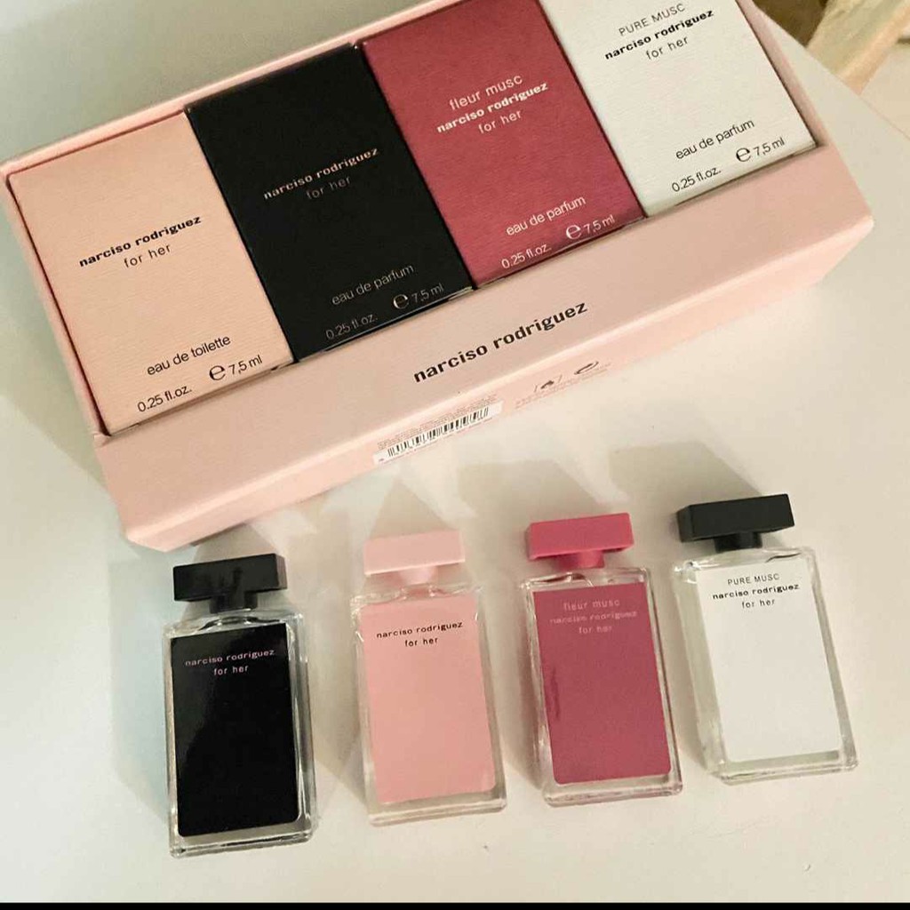 Narciso Rodriguez Miniature 4 Piece EDP and EDT Set for Women (7.5ml x