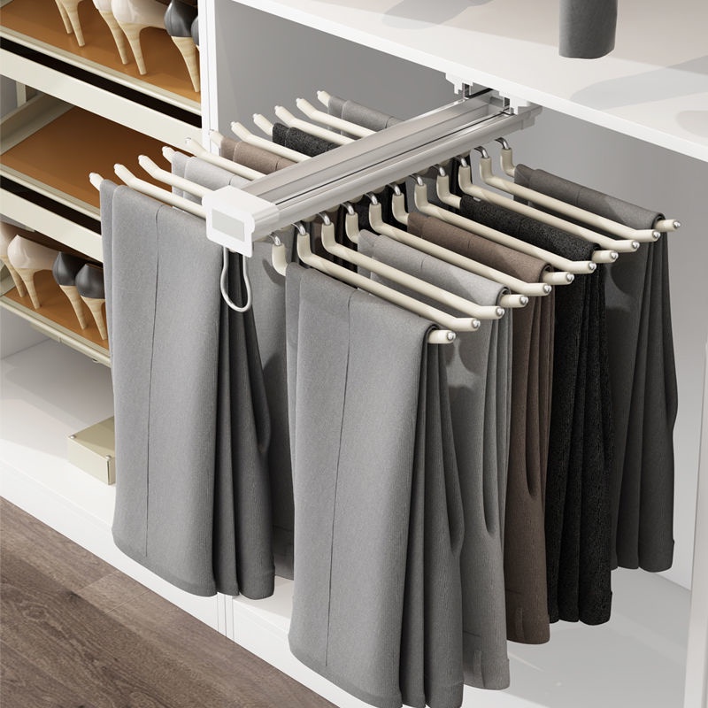 Wardrobe side pullout panty rack pushpull clothes cloakroom
