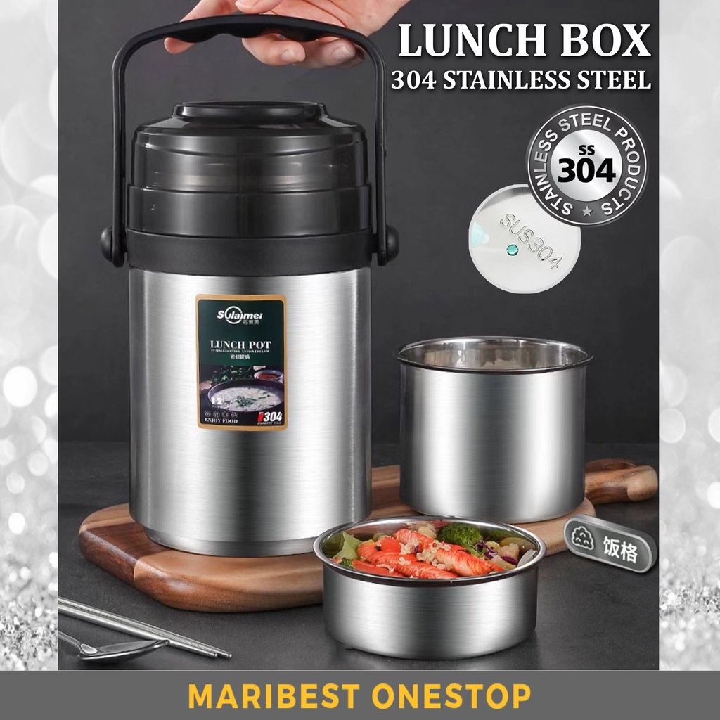 304 Stainless Steel Thermal Heat Insulation Hot Lunch Pot Box Thermos