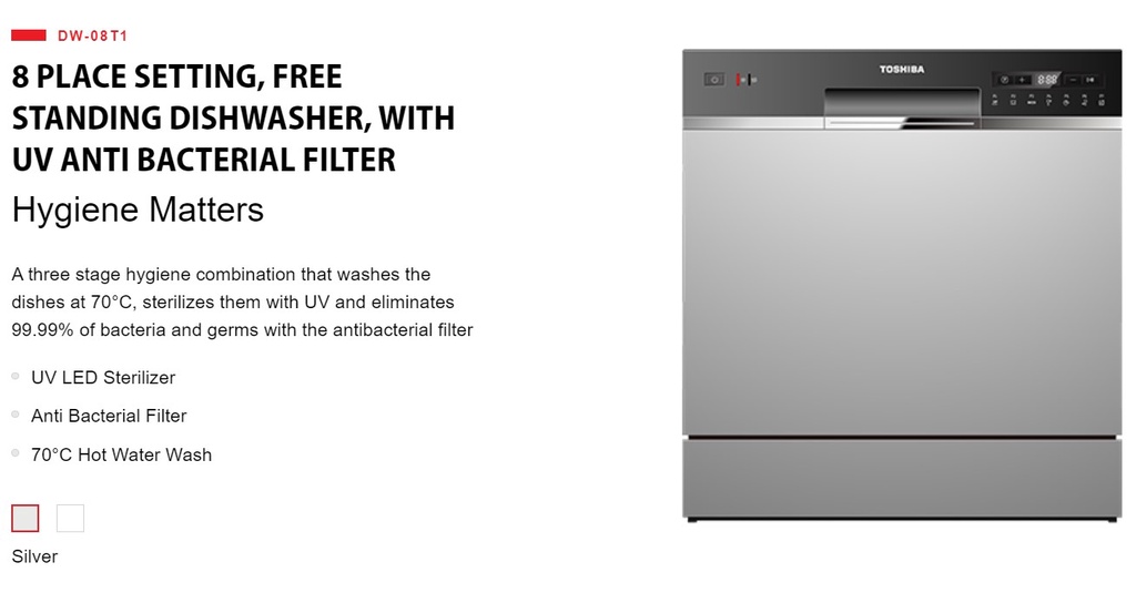 [FREE SHIPPING] Toshiba Table Top Dishwasher Machine DW08T1/DW14F1S