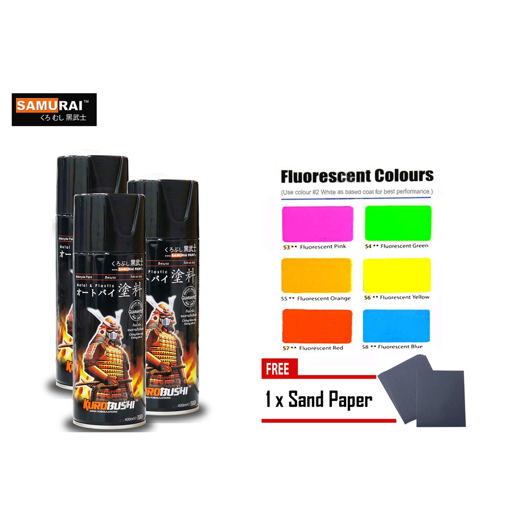 SAMURAI SPRAY PAINT FLUORESCENT COLOUR 400ML Shopee Malaysia
