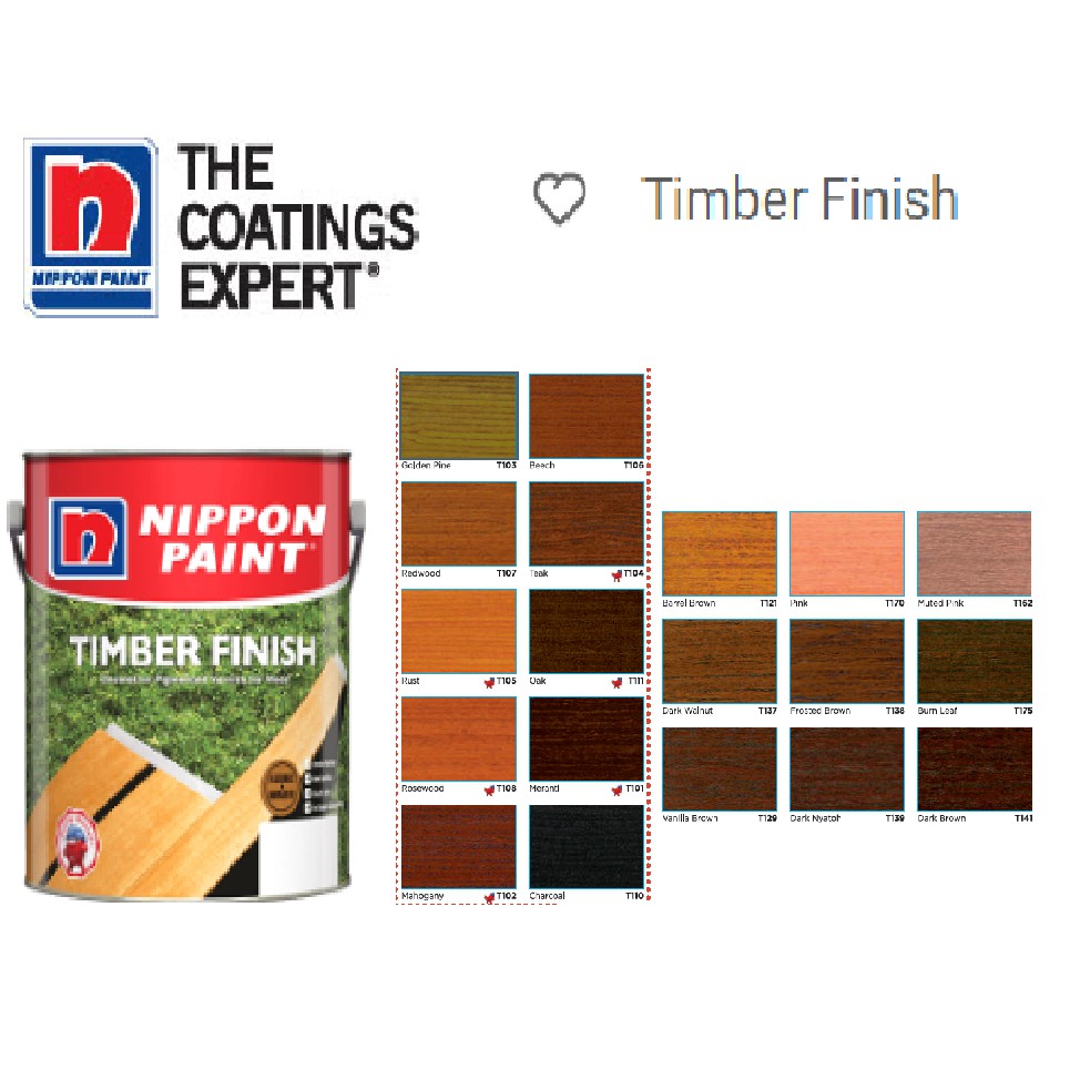 1 LITER NIPPON PAINT TIMBER FINISH CAT SELEK SYELEK VARNISH KAYU