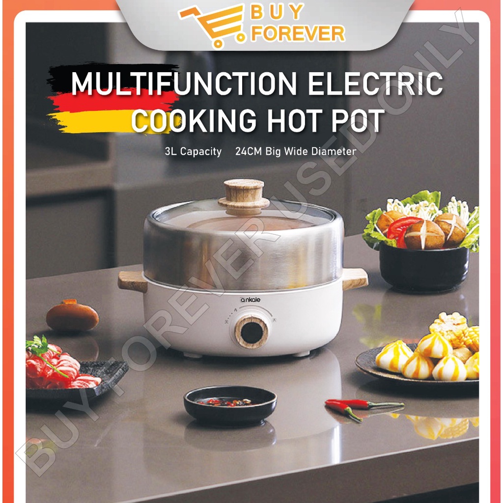 Ankale Electric Hot Pot 3L Split Pot Non Stick Electric Pot Frying Hot