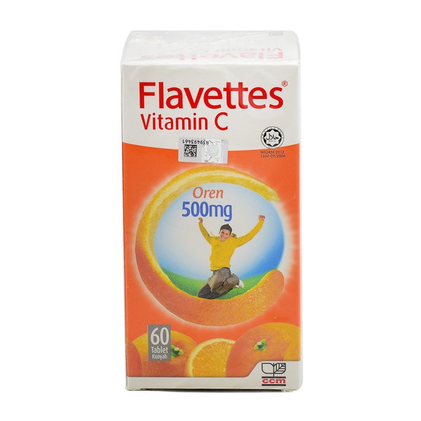 Flavette Vitamin C Orange Flavour 500mg 60 Tablets Shopee Malaysia