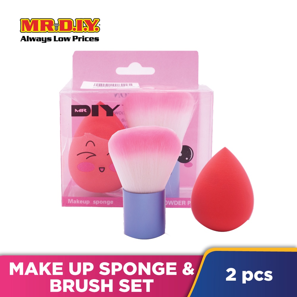 (MR.DIY) Makeup Sponge with Brush Set Shopee Malaysia