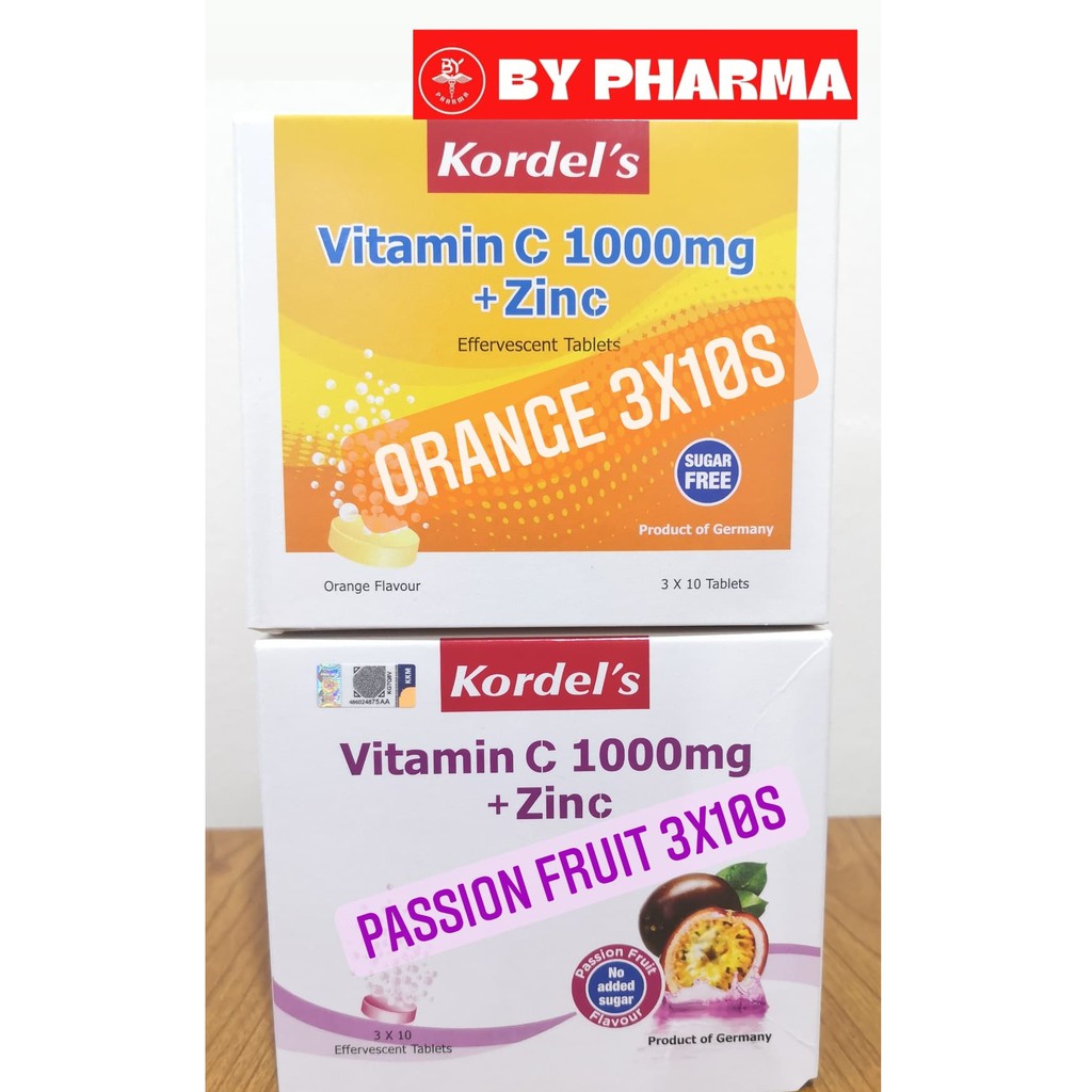 KORDEL'S VITAMIN C 1000MG + ZINC (3x10 effervescent tab) (ORANGE