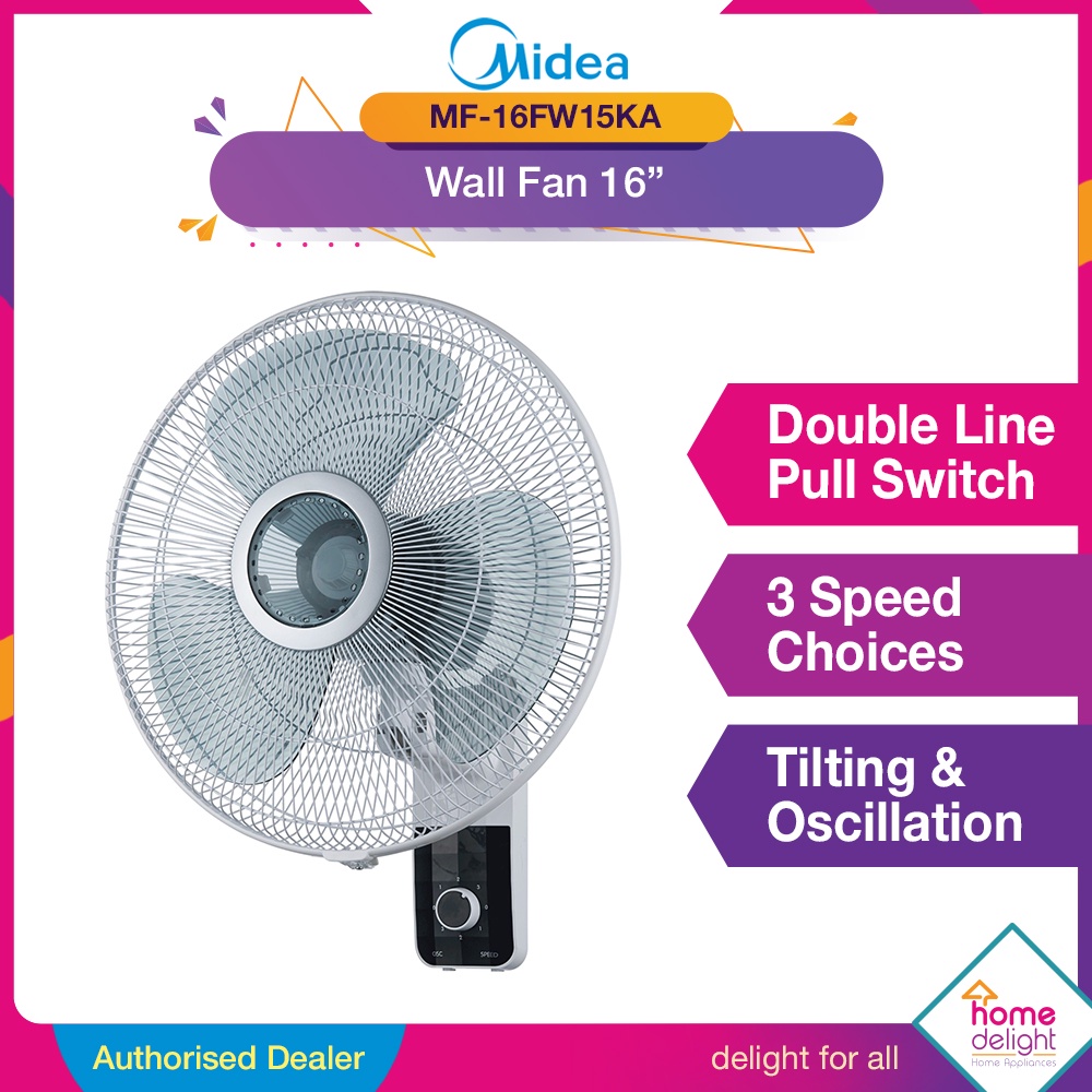 Midea Wall Fan 16 Inch [ MF16FW15KA ] Shopee Malaysia