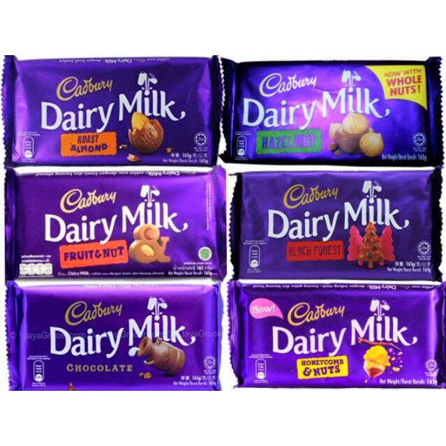Cadbury Dairy Milk (160g 165g) Chocolate / Fruit & Nut/ Hazelnut