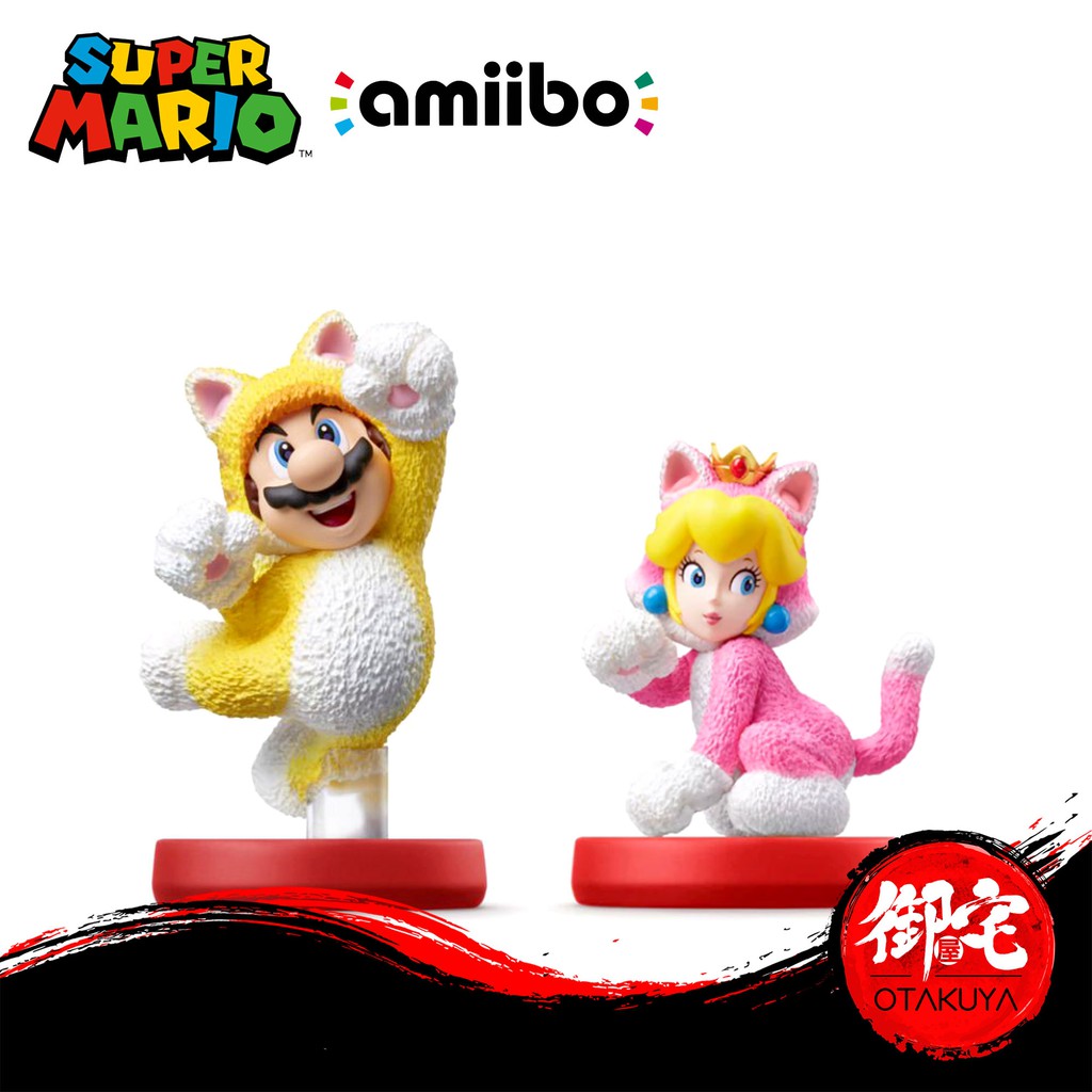 Nintendo Amiibo Super Mario 3D World Series Cat Peach Cat Mario