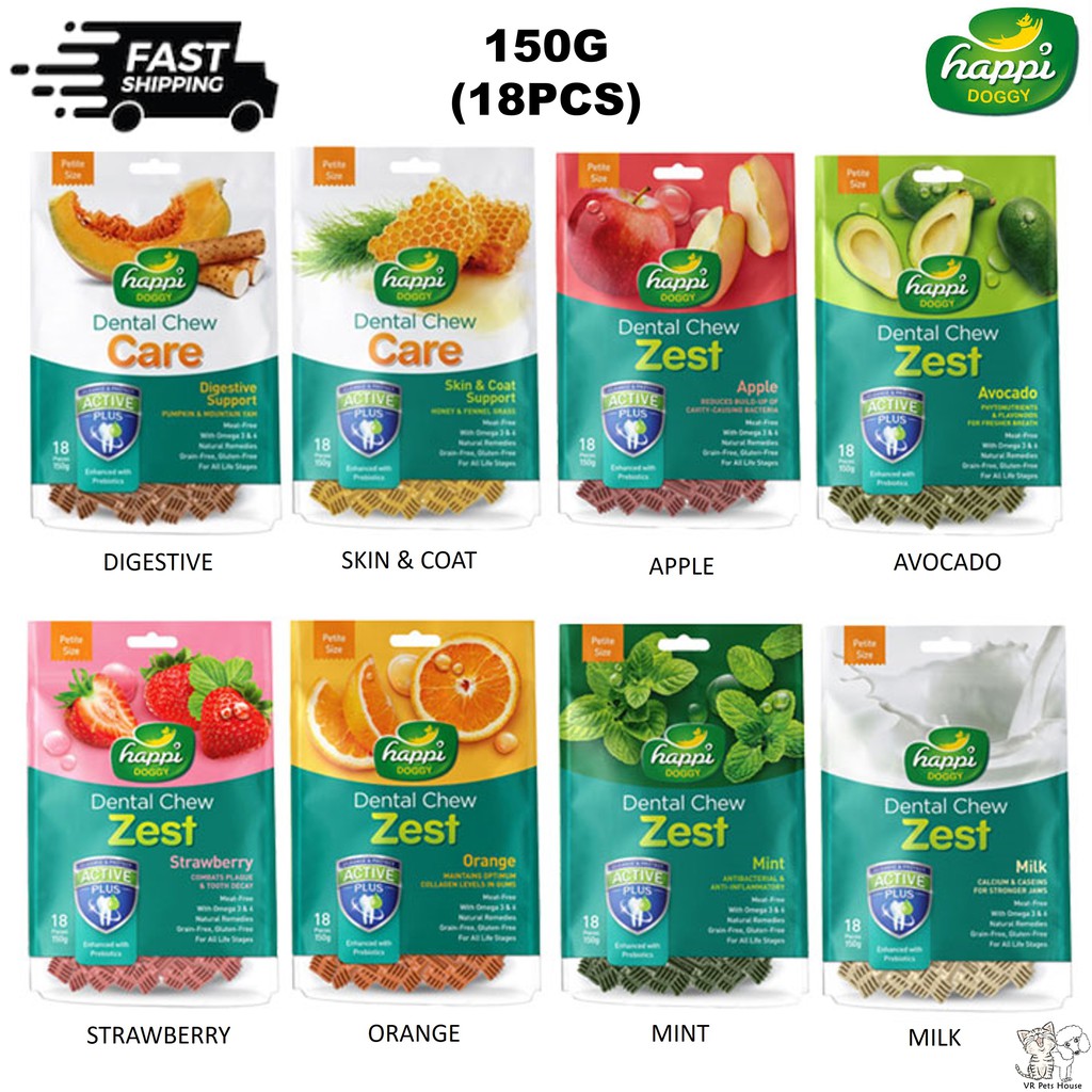 HAPPI DOGGY DENTAL CHEW ZEST CARE 150G 18PCS Shopee Malaysia