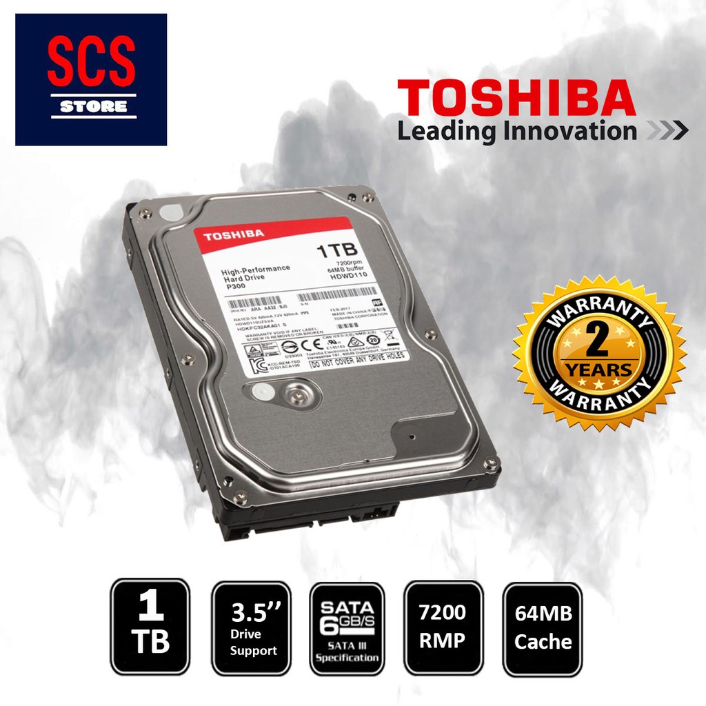 TOSHIBA 1TB P300 7200 RPM 3.5" Internal Hard Disk HDWD110 Shopee Malaysia