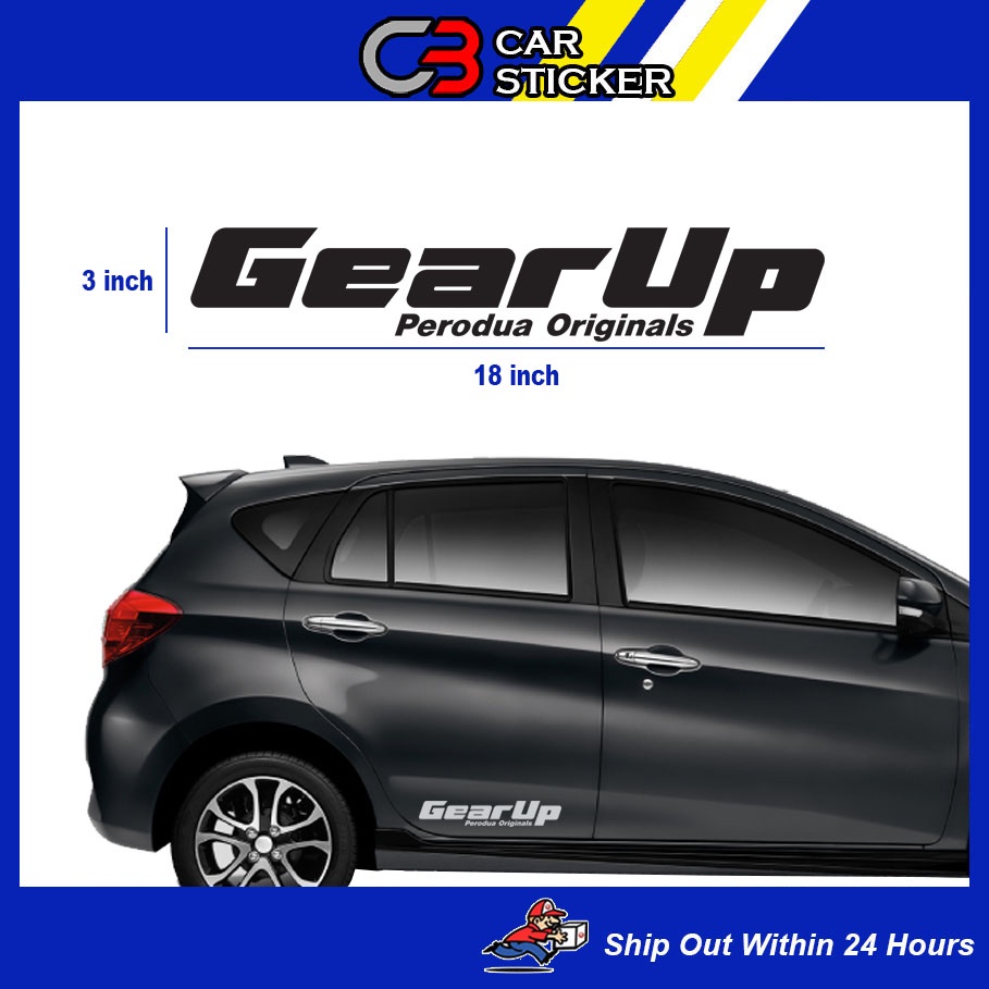 Perodua Gear Up Car Sticker / cs636 Shopee Malaysia