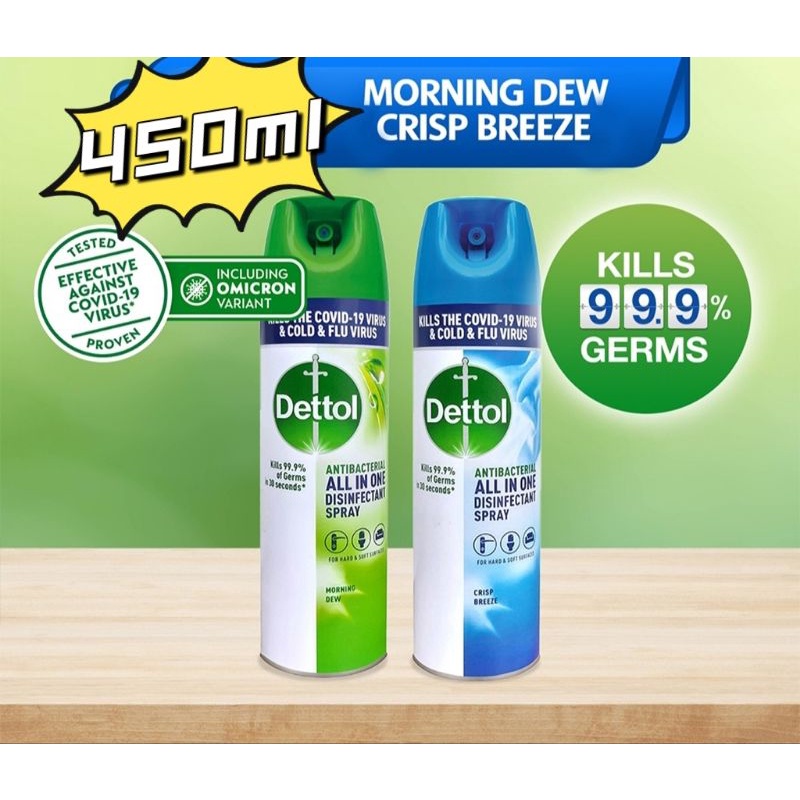 Dettol Disinfectant Spray 450ml Morning Dew/ Crisp Breeze Shopee Malaysia