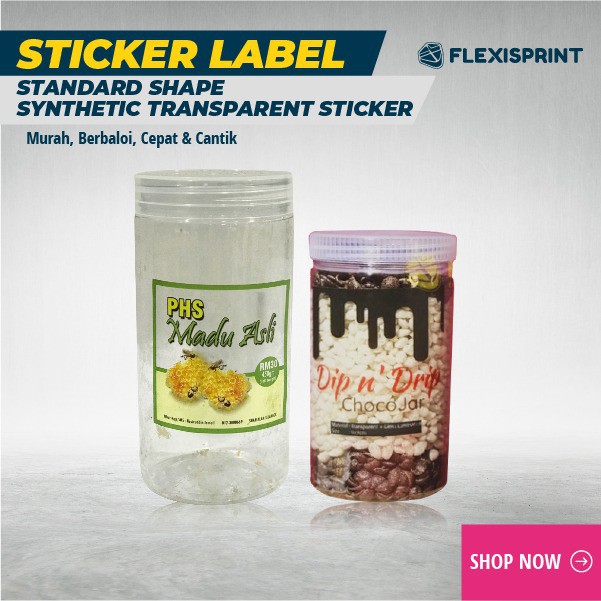 STICKER LABEL DESIGN ANDA SYNTHETIC TRANSPARENT STICKER STANDARD