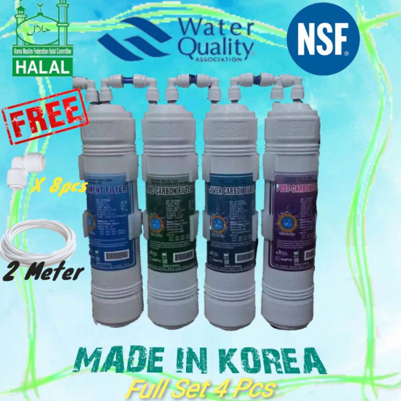 Korea Water Filter Halal U Type 10" Sediment/PreCarbon/Silver Carbon