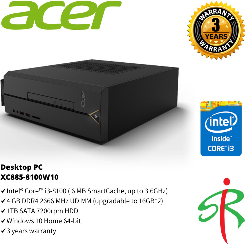 Acer Aspire XC8858100W10 (i38100/4GB D4/1TB HDD/Wifi/W10