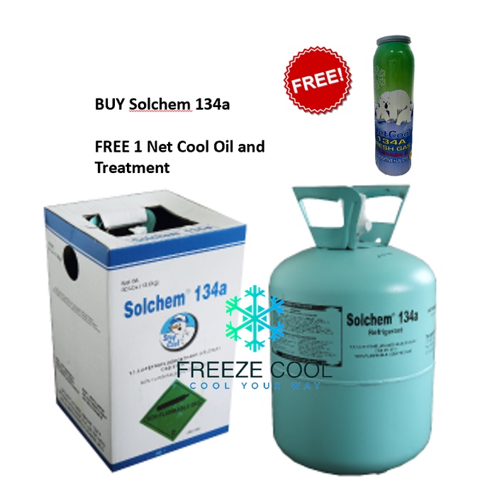 (BUY WITH GIFTS) Refrigerant 134a Solchem 134a 13.6kg Car Aircond