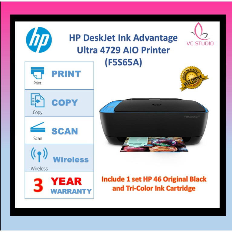 HP DeskJet Ink Advantage Ultra 4729 All In One Printer (F5S65A