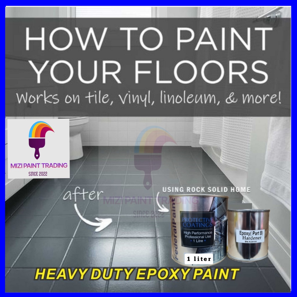 HEAVY DUTY EPOXY WATERPROOF FLOOR PAINT ( 1L ) [ Include Hardener ] CAT