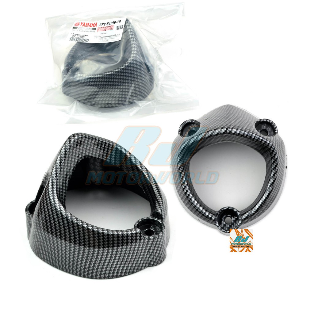 Y15 / Y15ZR EXHAUST END COVER CARBON/MATT BLACK ORI VIETNAM Shopee