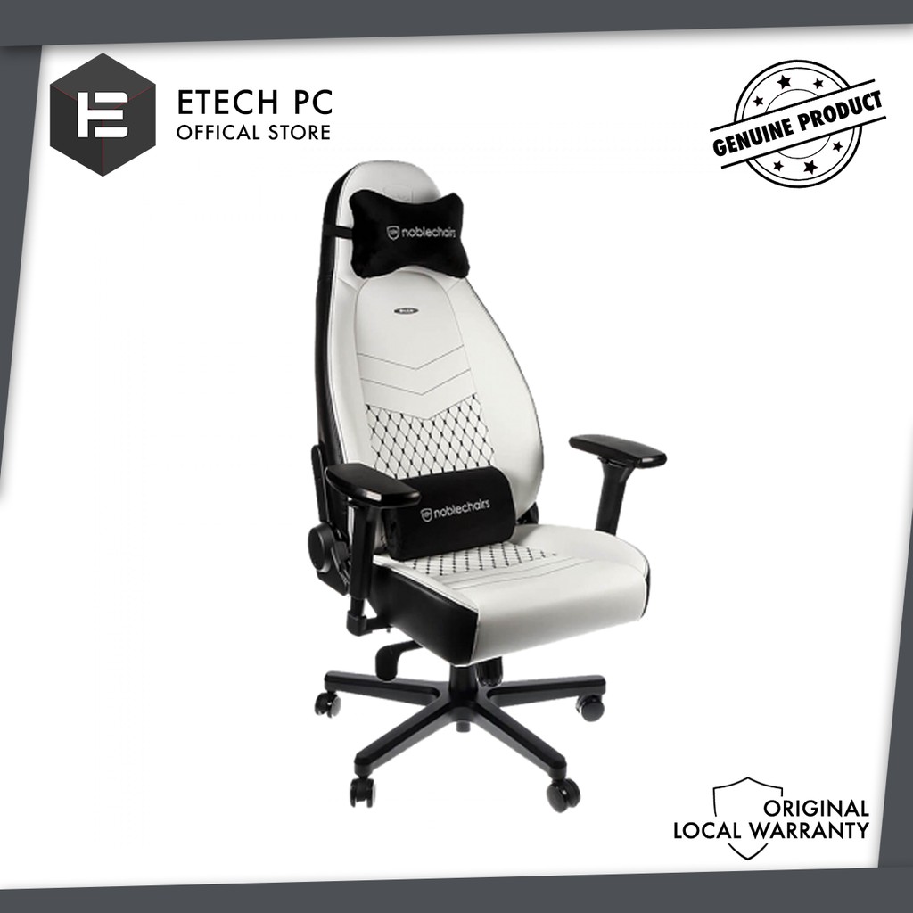 NOBLECHAIRS ICON GAMING CHAIR WHITE/BLACK ( NBLICNPU