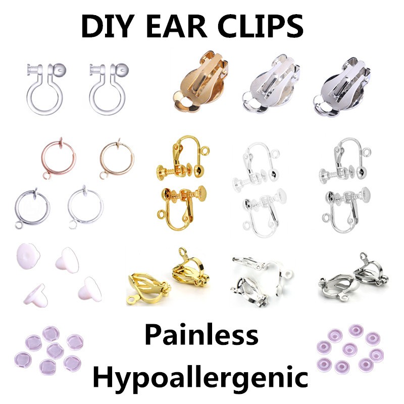 DIY Ear clips Metal screw ear clips without pierced ear clips Painless Hypoallergenic Shopee