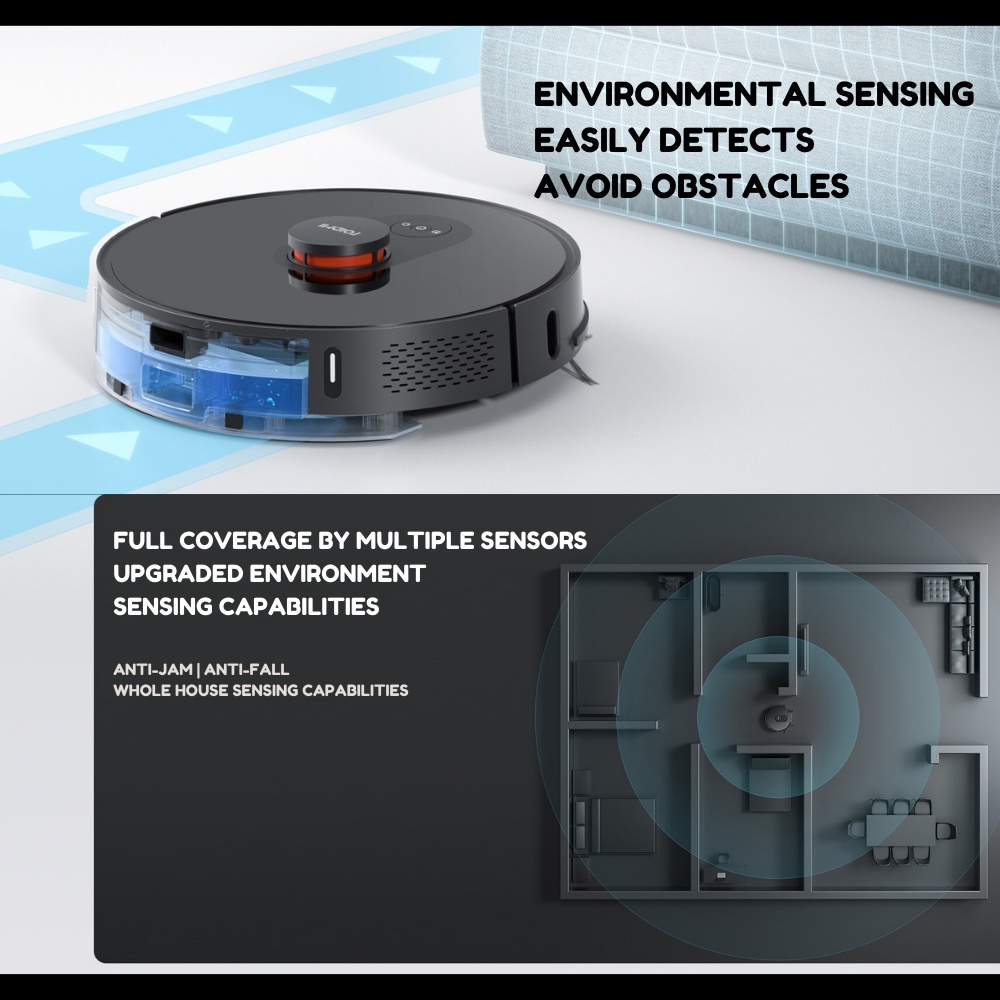 Authorized Roidmi Robot Vacuum and Mop Cleaner Eve Plus with Clean Base